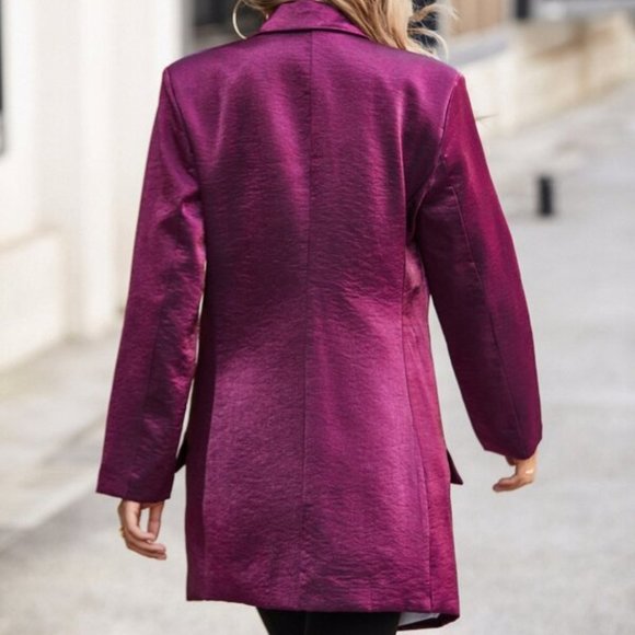 Purple Double Breasted Satin - Picture 5 of 6